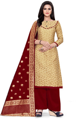Diva's Choice Cotton Silk Self Design Salwar Suit Material