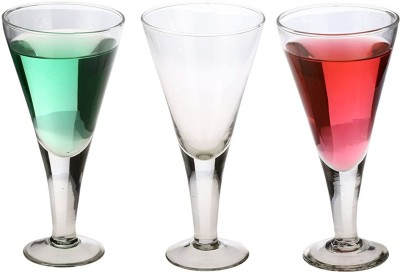 Somil (Pack of 3) Multipurpose Drinking Glass -B1882 Glass Set Wine Glass(150 ml, Glass, Clear)