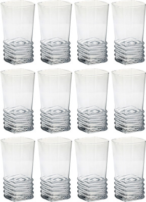 Somil (Pack of 12) Stylish Clear Transparent Multipurpose Drinking Glass- R416 Glass Set Water/Juice Glass(270 ml, Glass, Clear)