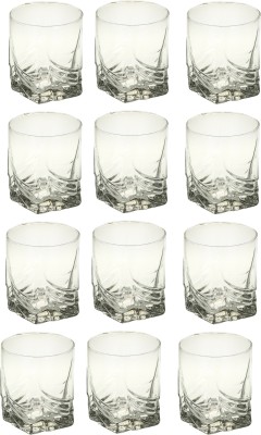 Somil (Pack of 12) Stylish Clear Transparent Multipurpose Drinking Glass- R415 Glass Set Water/Juice Glass(260 ml, Glass, Clear, White)
