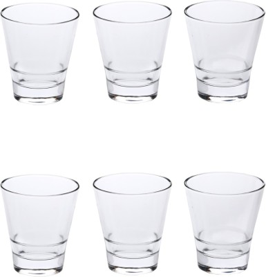Somil (Pack of 6) Stylish Clear Transparent Multipurpose Drinking Glass- R25 Glass Set Shot Glass(210 ml, Glass, Clear, White)
