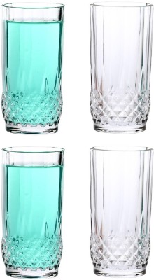 Somil (Pack of 4) Stylish Clear Transparent Multipurpose Drinking Glass- R268 Glass Set Water/Juice Glass(225 ml, Glass, Clear, White)
