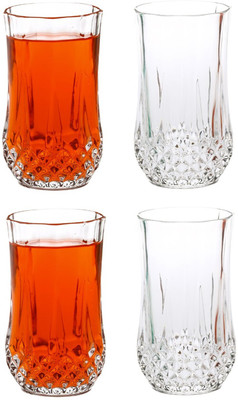 Somil (Pack of 4) Stylish Clear Transparent Multipurpose Drinking Glass- R241 Glass Set Water/Juice Glass(320 ml, Glass, Clear)