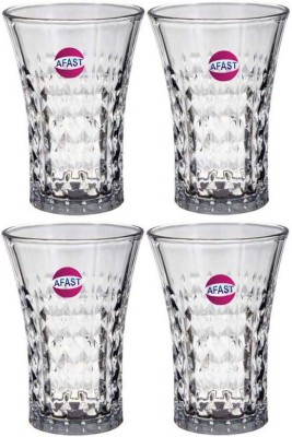 Somil (Pack of 4) Stylish Clear Transparent Multipurpose Drinking Glass- R285 Glass Set Water/Juice Glass(250 ml, Glass, Clear, White)