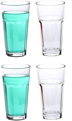 Somil (Pack of 4) Stylish Clear Transparent Multipurpose Drinking Glass- R263 Glass Set Water/Juice Glass(325 ml, Glass, Clear, White)