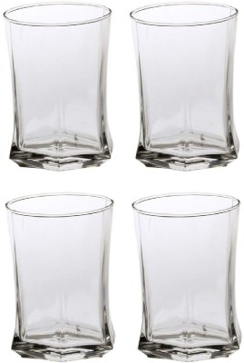 Somil (Pack of 4) Stylish Clear Transparent Multipurpose Drinking Glass- R259 Glass Set Water/Juice Glass(350 ml, Glass, Clear, White)