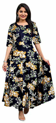 Kuber Fashion Women Gown Multicolor Maxi/Full Length Dress