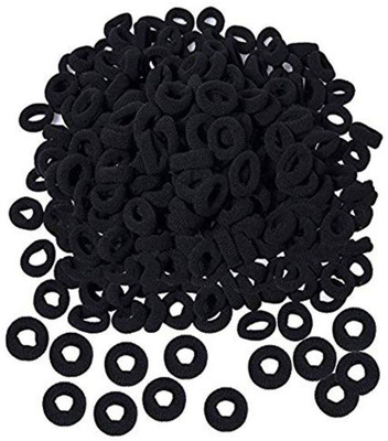 Yuconic 100 PCS ELASTIC BLACK HAIR RUBBER BANDS FOR GIRLS AND WOMEN HAIR RUBBER BANDS Rubber Band(Black)