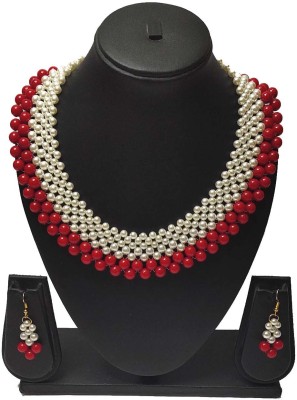 PRAGATI Alloy Red, White Jewellery Set(Pack of 1)