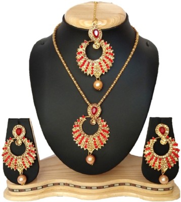 HARITA Alloy Gold-plated Red, Gold Jewellery Set(Pack of 1)