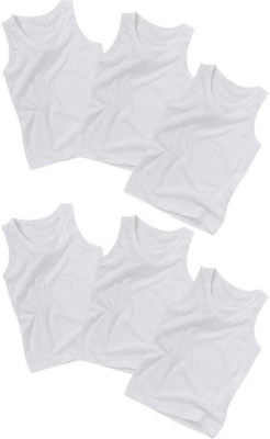 kiyo Vest For Baby Boys & Baby Girls Cotton(White, Pack of 6)