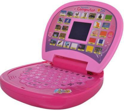 KALATHIYA SALES Education Computer With LED screen Learning & Educational Toy For Kids let's Kids Learn In Play Times (Multicolor)(Pink)