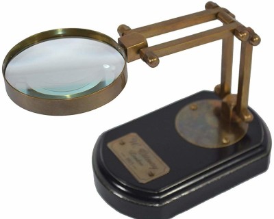 Rao Glass Magnifying Brass Wood Base Marine Magnifier Gift Magnifier Gift Magnifier Gift(Gold)