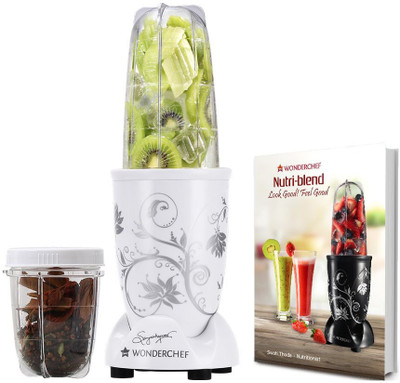 43% OFF on WONDERCHEF Nutri Blend Nutri-Blend 400 W Juicer Mixer Grinder (2 Jars, White)