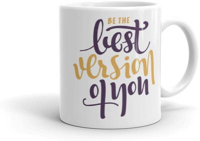 ADRON Be The Best Version of You Ceramic Coffee Mug(330 ml)