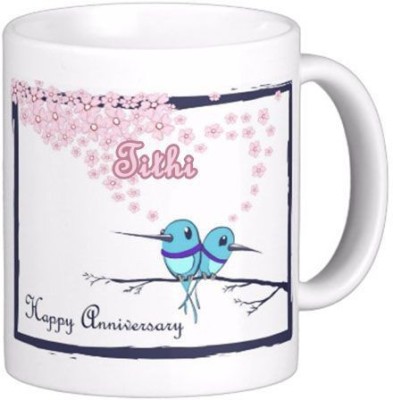 Exocticaa Happy Anniversary Tithi Wish 83 Ceramic Coffee Mug(330 ml)