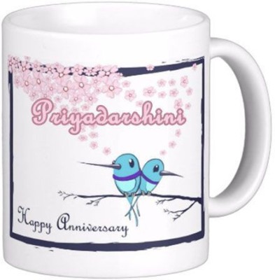 Exocticaa Happy Anniversary Priyadarshini Wish 83 Ceramic Coffee Mug(330 ml)