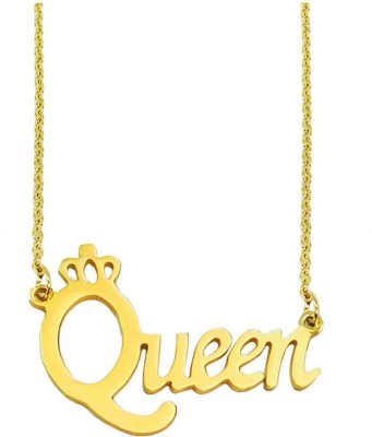 DEE GEE Queen Letter Locket With Chain Stainless Steel Pendant