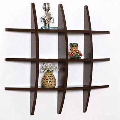 INDIAN DECOR SZY MDF (Medium Density Fiber) Wall Shelf(Number of Shelves - 3, Brown)
