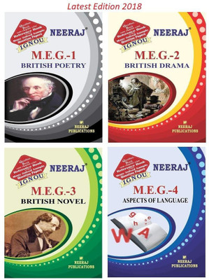 IGNOU M.A 1st Year Help Book Combo- MEG 1 ! MEG 2 ! MEG 3 ! MEG 4 (Including Solved Question Papers) (Paperback, Expert Panel Of Neeraj Publication) Reference Book Including Solved Question Papers (Paperback, Expert Panel Of Neeraj Publication) MA English 1st Year,(Paperback, expert panel)