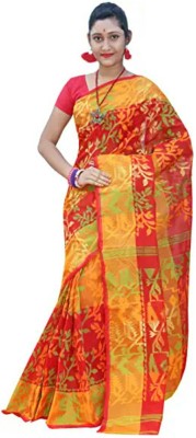 Gayatri boutique Printed Bollywood Cotton Jute Saree(Red)