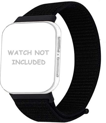 CellFAther Nylon Loop Strap with Soft Cushioned Adjustable Closure Band for Oppo Watch 41mm (Watch Not Included) - (Jet Black) Smart Watch Strap(Black)