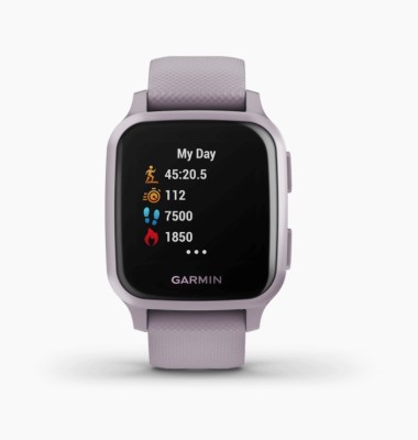 GARMIN Venu Sq, Smartwatch, Advanced Sleep Monitoring, Upto 6 Days of Battery, SPO2 Smartwatch(Purple Strap, M)