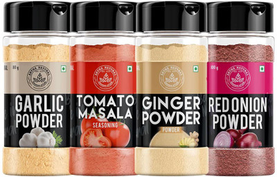 ARTHA NATURAL Onion Powder 200g, Ginger Powder (Adrak /Sunth) 200g, Garlic Powder 160g, Tomato Powder 200g - for Cooking & Baking, Everyday Use, Pure & Natural Powder - [Super Saver Combo Pack](4 x 200 g)