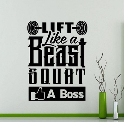 LYOMAN 70 cm likeabeast-blk Self Adhesive Sticker(Pack of 1)