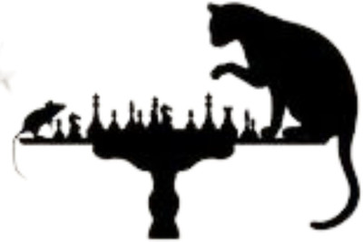 Sahaj Décor 46 cm Play Chess Between Cat and Mouse Magnetic Sticker(Pack of 1)