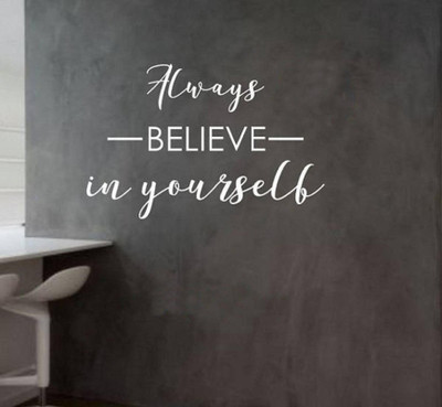 LYOMAN 70 cm alwaysbelieve-wht Self Adhesive Sticker(Pack of 1)