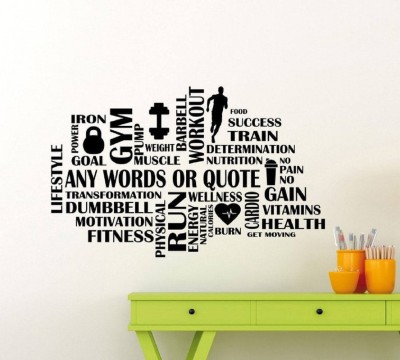 LYOMAN 70 cm allword-blk Self Adhesive Sticker(Pack of 1)