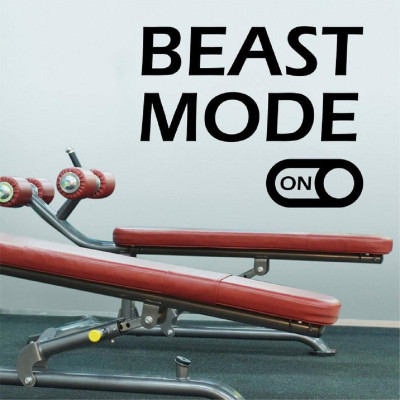 LYOMAN 70 cm beastmodeon-blk Self Adhesive Sticker(Pack of 1)