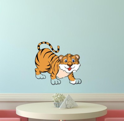 Sahaj Décor 56 cm Little Tiger With Masti Magnetic Sticker(Pack of 1)