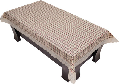 LITHARA Checkered 4 Seater Table Cover(Multicolor, Polyester)