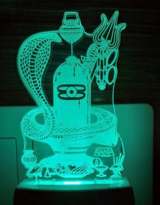 Super Ajanta 2044 Shivling 3D Illusion Night Lamp Comes with 7 Multi-Color and Perfect Laser Cut Design Night Lamp(10 cm, Green)