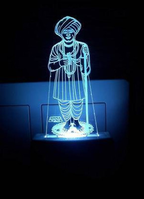 Super Ajanta 2042 JAlaramdada 3D Illusion Night Lamp Comes with 7 Multi-Color and Perfect Laser Cut Design Night Lamp(10 cm, Multicolor)