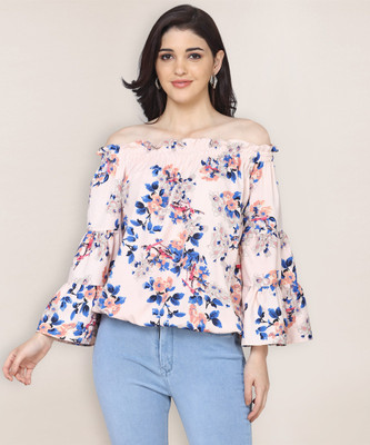 Oomph! Casual 3/4 Sleeve Printed Women Pink Top
