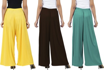 Buy That Trendz Flared Women Yellow, Brown, Green Trousers