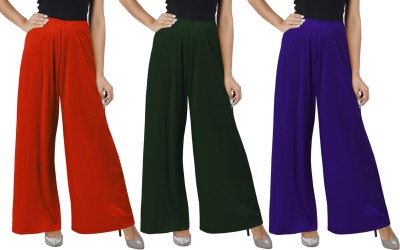 Buy That Trendz Flared Women Orange, Green, Purple Trousers