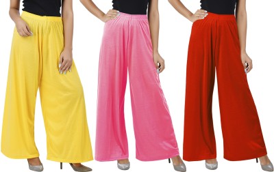 Buy That Trendz Flared Women Yellow, Pink, Orange Trousers