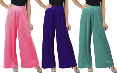 Buy That Trendz Flared Women Pink, Purple, Green Trousers