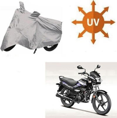 SRENTERPRISES Two Wheeler Cover for Hero(Super Splendor, Silver)