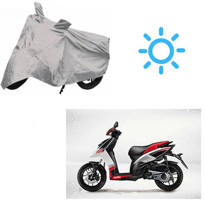 SRENTERPRISES Two Wheeler Cover for Aprilia(SR 125, Silver)