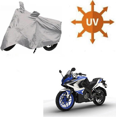 SRENTERPRISES Waterproof Two Wheeler Cover for Bajaj(Pulsar RS 200, Silver)
