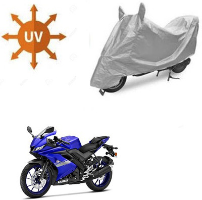 RPSENTTERPR Waterproof Two Wheeler Cover for Yamaha(R15 V3, Silver)