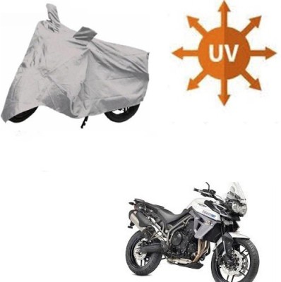 SRENTERPRISES Two Wheeler Cover for Triumph(Tiger 800 XR, Silver)