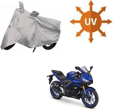 SRENTERPRISES Two Wheeler Cover for Yamaha(YZF R25, Silver)