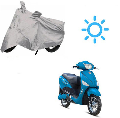 SRENTERPRISES Two Wheeler Cover for Hero(Electric Optima, Silver)
