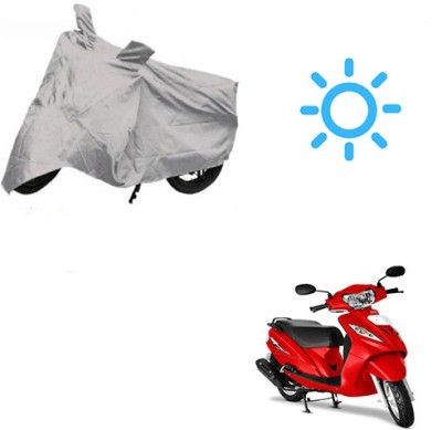 SRENTERPRISES Waterproof Two Wheeler Cover for TVS(Wego, Silver)